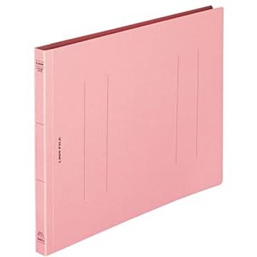 (まとめ) ライオン事務器 フラットファイル（環境） 樹脂押え具 A4ヨコ 150枚収容 背幅18mm ピンク A-516KA4E 1セット（10冊） 【×5セット】