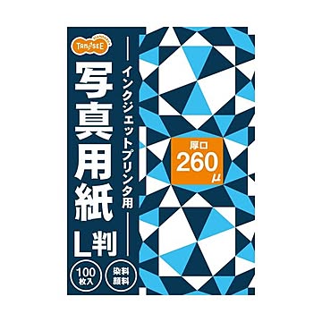 (まとめ) TANOSEE インクジェットプリンタ用写真用紙 厚口 L判 1冊(100枚)  【×30セット】