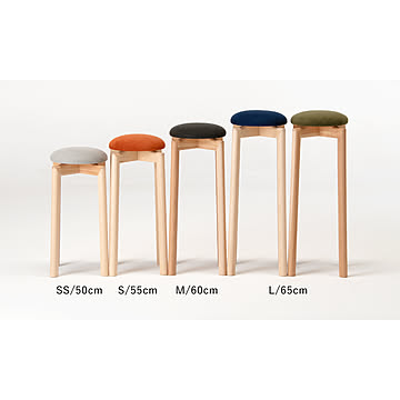 マッシュルームスツール 　高さ50～65センチ　ナチュラル　コンパクト