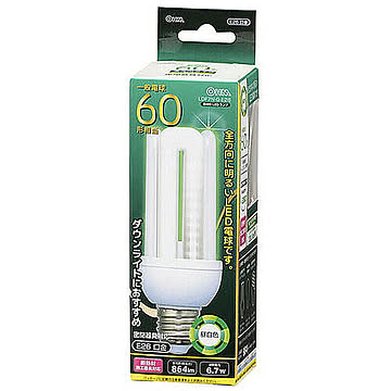 オーム電機 OHM LED電球 D形 E26 60形相当 6.7W 864lm 昼白色 全方向タイプ 発光管露出形 120mm LDF7N-G-E26 管理No. 4971275616813