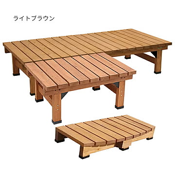 デッキ ステップ セット 組立式 ユニット縁台ベンチ hiyori ひより DE-18058-3PSET 幅1800x奥行580x高さ400mm 住まいスタイル