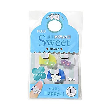 まとめ プラス メクリッコ Sweetフラワー1 L ライム・パープル・ホワイト KM-303SB-3 1袋3個：各色1個  ×50セット