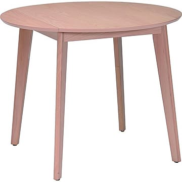 Dining Table ビーチ材 2人掛け用, ナチュラル色, 幅90cm, 丸形, 組立品