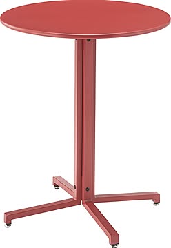 カフェテーブル W60×D60×H73 レッド アジャスター付き スチール