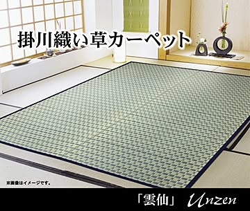 掛川織 い草カーペット 雲仙 本間6畳 約286×382cm