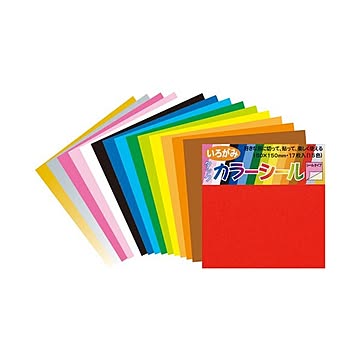 （まとめ） 菅公工業 タックカラーシール色紙 15色17枚 ミ317【×20セット】