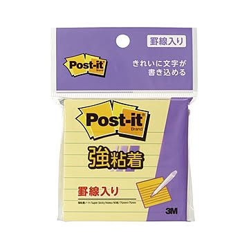 （まとめ） スリーエムジャパン ポストイット 強粘着ノート 罫線入 イエロー 【×20セット】