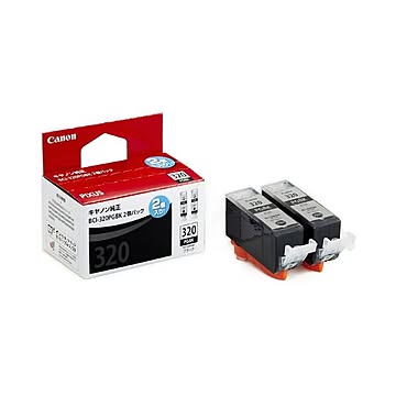 （まとめ） キヤノン Canon インクタンク BCI-320PGBK2P ブラック 3333B004 1箱（2個） 【×3セット】