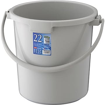 ポリバケツ/清掃用品 【22SB 本体】 ライトグレー 丸型 『ベルク』 〔家庭用品 掃除用品 業務用〕【代引不可】