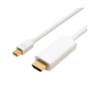 （まとめ） ミヨシ FullHD対応 miniDisplayPort-HDMIケーブル ホワイト 3m DPC-2KHD30／WH 【×2セット】