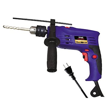 TRAD 振動ドリル(電動ドリル) 本体のみ 【500W】 ロック式チャック キー付き TOD-500L ブルー(青) 〔DIY用品/日曜大工〕