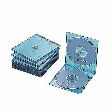 エレコム　Blu-ray/DVD/CDケース(スリム/PS/2枚収納)　CCD-JSCSW10CBU 管理No. 4953103400269