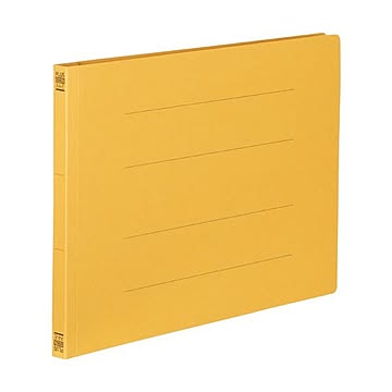 （まとめ）プラス フラットファイル 樹脂とじ具A4ヨコ 150枚収容 背幅18mm イエロー No.022N 1セット(10冊) 【×10セット】