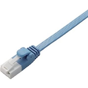 （まとめ） エレコム EU RoHS指令準拠 爪折れ防止フラットLANケーブル（Cat6） ブルー 3.0m LD-GFT／BU30 1本 【×5セット】