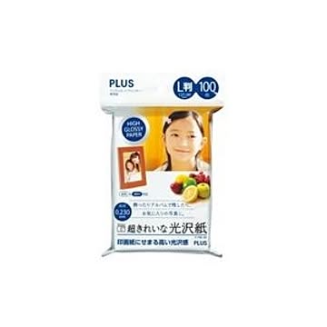 （まとめ）プラス 超きれいな光沢紙 IT-100L-GC L判 100枚【×5セット】