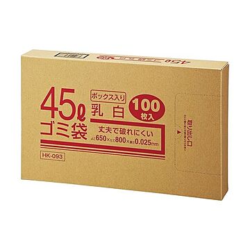 (まとめ) クラフトマン 業務用乳白半透明 メタロセン配合厚手ゴミ袋 45L BOXタイプ HK-093 1箱(100枚)  【×10セット】