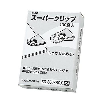 (まとめ) オート スーパークリップ SC-800/BOX 1箱(100発) 【×10セット】