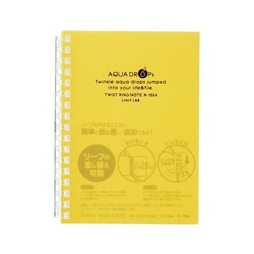まとめ リヒトラブ AQUA DROPsツイストノート A6 17穴 B罫 30枚 黄 N-1664-5 1冊  ×50セット