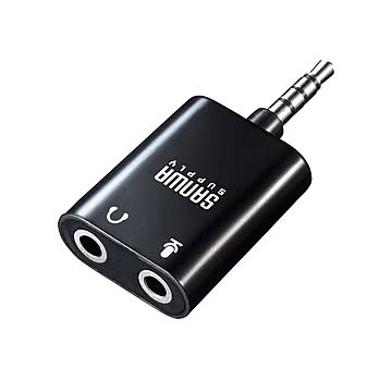 （まとめ）サンワサプライ 4極用ヘッドセットアダプタ MM-AD23×3セット