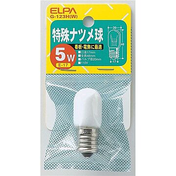 （まとめ） ELPA 特殊ナツメ球 電球 5W E17 ホワイト G-123H（W） 【×30セット】
