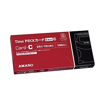 (まとめ) アマノ TimeP@CKカード6欄印字C(25日締め/10日締め) 1パック(100枚) 【×10セット】