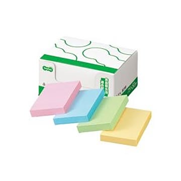 (まとめ) TANOSEE ふせん ノート長方形 75×50mm 4色 1パック（10冊） 【×10セット】