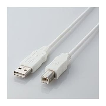 (まとめ)エレコム エコUSBケーブル(A-B・1.5m) USB2-ECO15WH【×5セット】