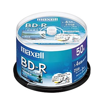 maxell 録画用BD-R 25GB 4倍速対応 50枚入 プリンタブル BRV25WPE.50SP