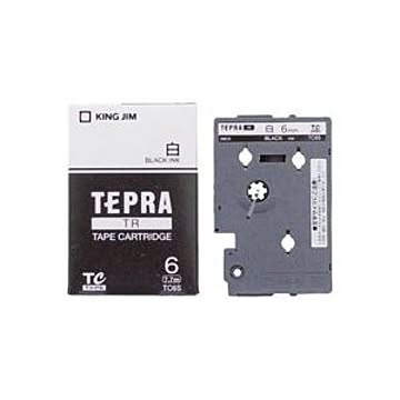 （まとめ）キングジム テプラTRテープ TC6S 白に黒文字 6mm×3セット
