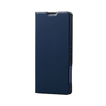 エレコム AQUOS zero6 ケース カバー レザー 手帳 フラップ 薄型 軽量 マグネット ネイビー PM-S214PLFUNV