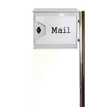 郵便ポスト 郵便受け 錆びにくい メールボックス 片足スタンドタイプ ホワイト 白色 ステンレスポスト(white)