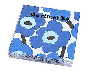 マリメッコ ペーパーナプキン ウニッコ ブルー 33x33cm 20枚入り 552640 marimekko UNIKKO