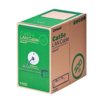 エレコム EU RoHS指令準拠LANケーブルCat5e 単線 パープル 300m LD-CT2/PU300/RS 1本