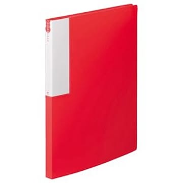 （まとめ） TANOSEE クリヤーブック（クリアブック） A4タテ 24ポケット 背幅17mm レッド 1冊 【×10セット】
