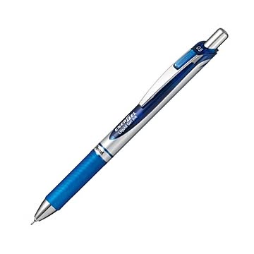 (まとめ) ぺんてる ゲルインクボールペン ノック式エナージェル 0.5mm 青 (軸色 シルバー) BLN75Z-C 1本  【×50セット】
