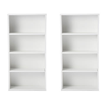 コミック棚450(2個組) 【ホワイト】  本棚  2台セット コミック棚 幅45cm 奥行16cm 4段コミックラック キャビネット シェ