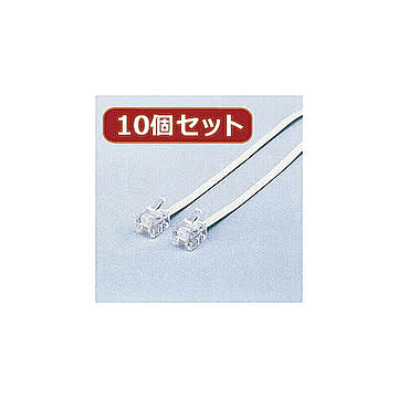 10個セット エレコム スリムモジュラケーブル(白) MJ-1WHX10 管理No. 4589452963683
