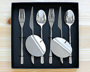 クチポール アイコン ミラー ディナーセット（ディナーナイフ・ディナーフォーク・ディナースプーン） +  カトラリーレスト 8点セット  Cutipol ICON