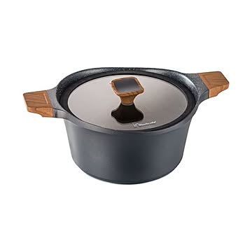 ワンダーシェフ 両手鍋24cm(ガラス蓋付) 6157-035