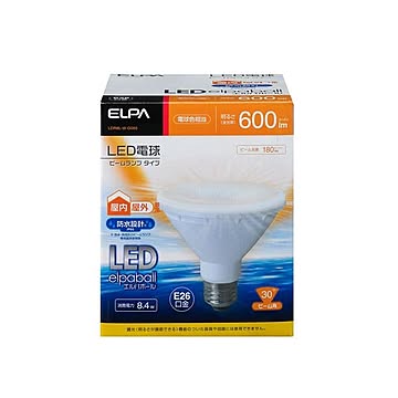 （まとめ） ELPA LED電球 ビーム球形 600ルーメン E26 電球色 LDR8L-W-G055 【×2セット】