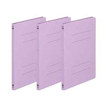 （まとめ）TANOSEE フラットファイル（ノンステープルタイプ）A4タテ 150枚収容 背幅18mm 紫 1パック（3冊）【×100セット】