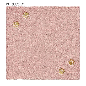 ラグタス てくてく肉球 タイルラグ 50x50cm 4枚入 ローズピンク