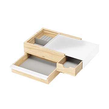 Umbra アンブラ STOWIT jewelry box ストウイット ジュエリーボックス 収納 アクセサリーボックス リング トレイ ケース コスメ 小物入れ 木目