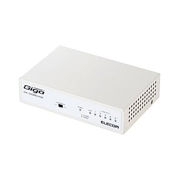 エレコム Giga対応スイッチングHub／5ポート／金属筐体／磁石付き／電源内蔵モデル／ホワイト EHC-G05MN2-HJW