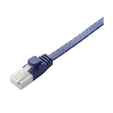 エレコム EU RoHS指令準拠ツメ折れ防止フラットLANケーブル(Cat6A)/5.0m/ブルーメタリック LD-GFAT/BM50