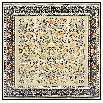 イデア 国産い草センターラグ 261×261 ナチュラル ブラック