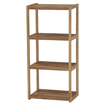 木製 収納棚/オープンラック 【ライトブラウン】 幅45×奥行28×高さ95cm 可動式棚板 組立品 〔リビング〕【代引不可】