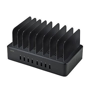 サンワサプライ USB充電スタンド(8ポート・合計19.2A・高耐久タイプ) ACA-STN74BK 管理No. 4969887505625