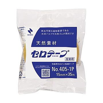 (まとめ) ニチバン 産業用セロテープ 大巻 15mm×35m 4051P-15 1巻  【×100セット】