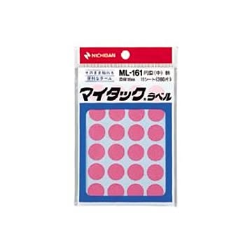 （まとめ） ニチバン カラーラベル 一般用 ML-161 一般用（単色） 16mm径 ML-16111 桃 1P入 【×10セット】